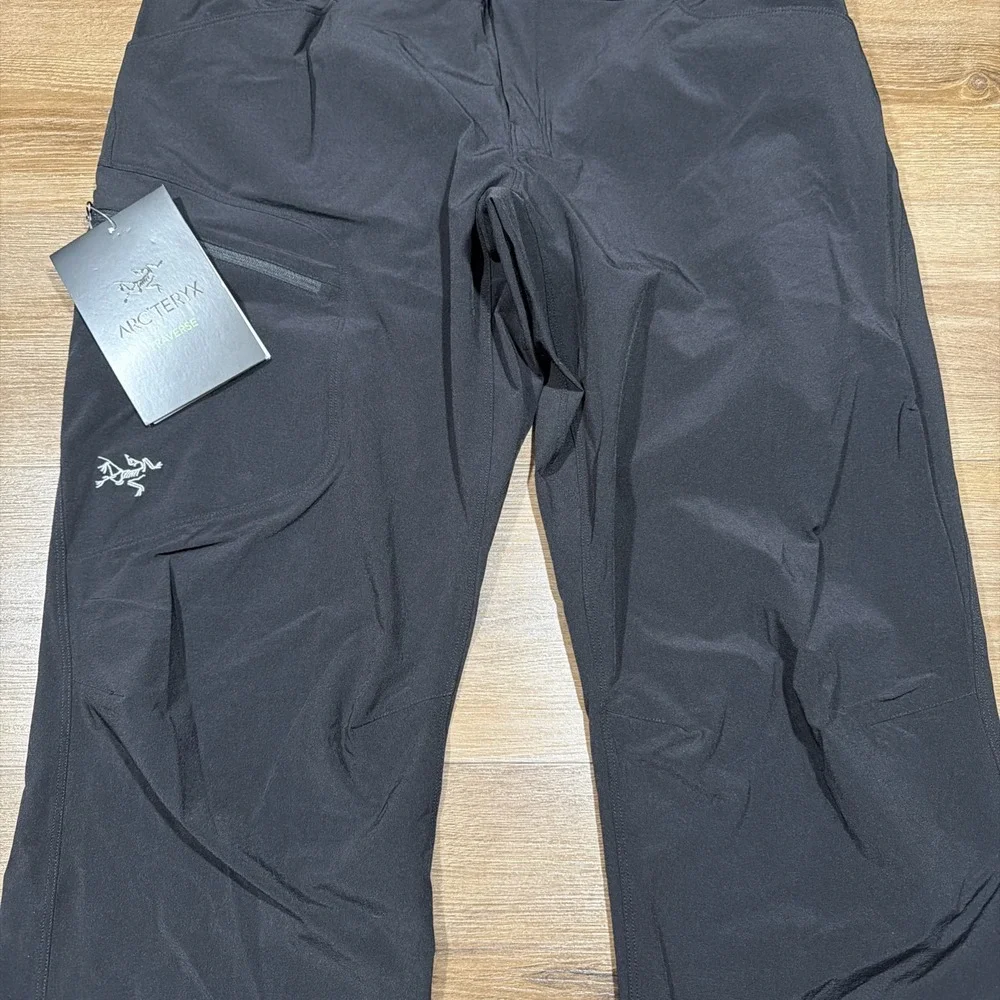 NEW Arcteryx Lefroy Pant Men 36x30 Black Lightweight Nylon Stretch Hiking Cargo